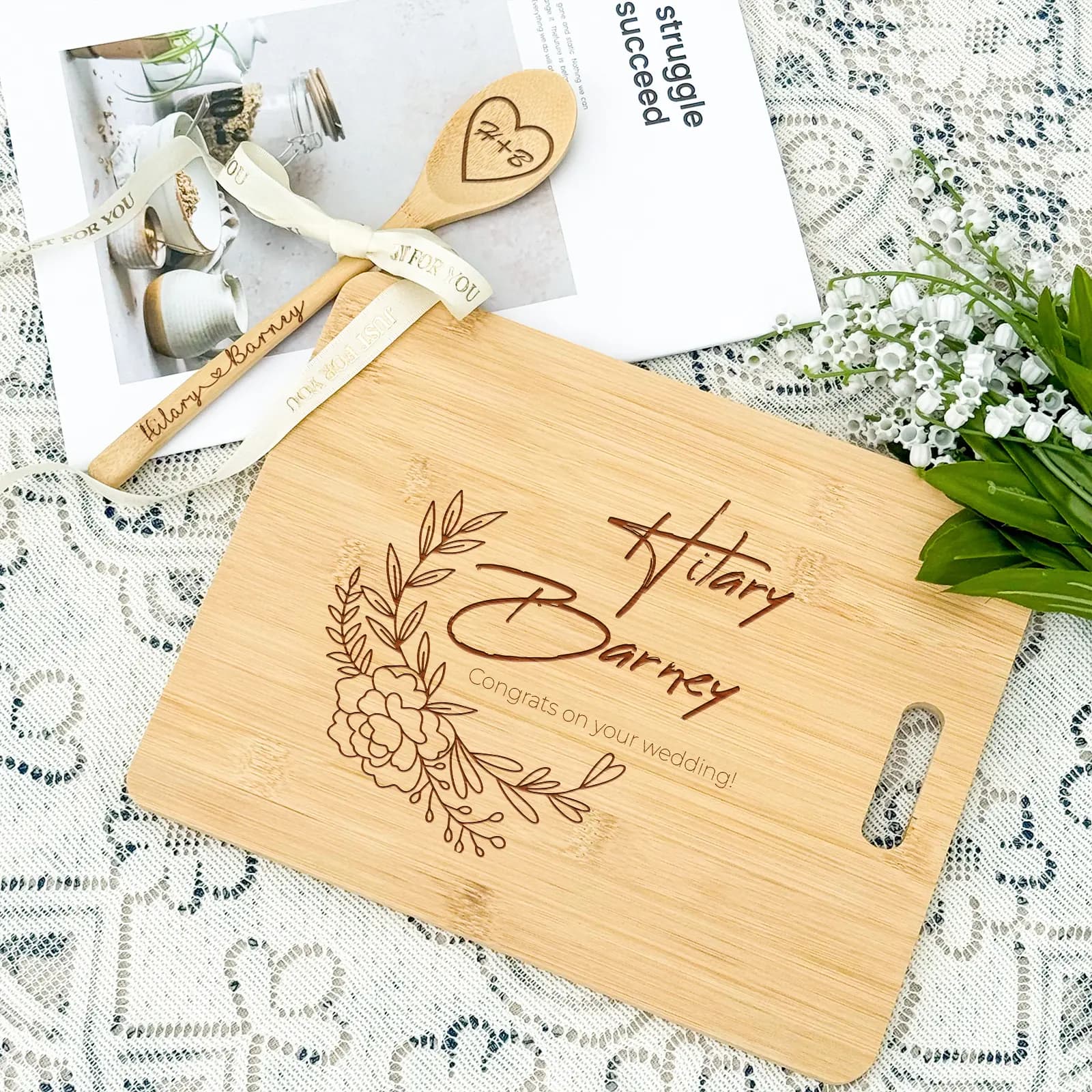 Personalized Engraved Wedding Cutting Board
