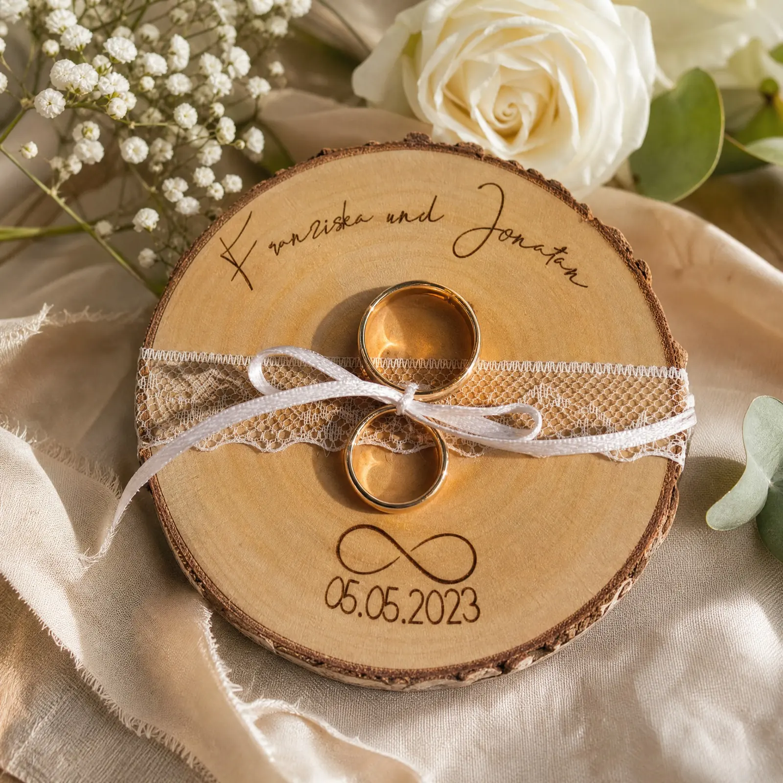Personalized Engraved Wood Ring Dish