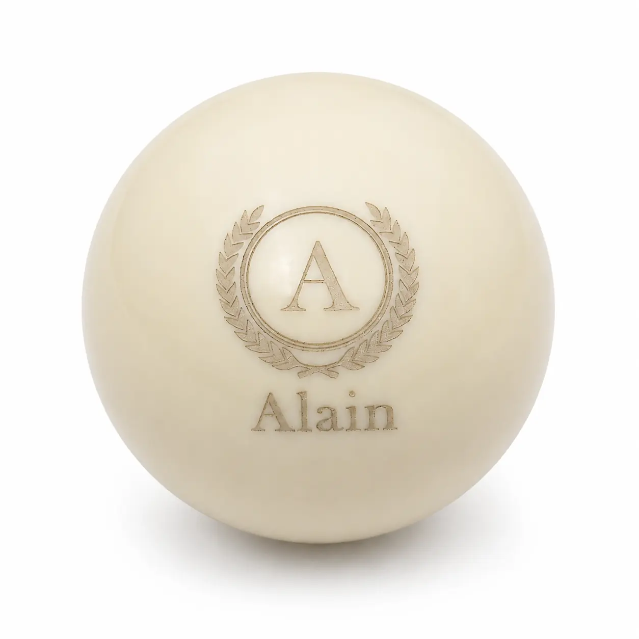 Personalized Laser Engraved White Billiard Ball