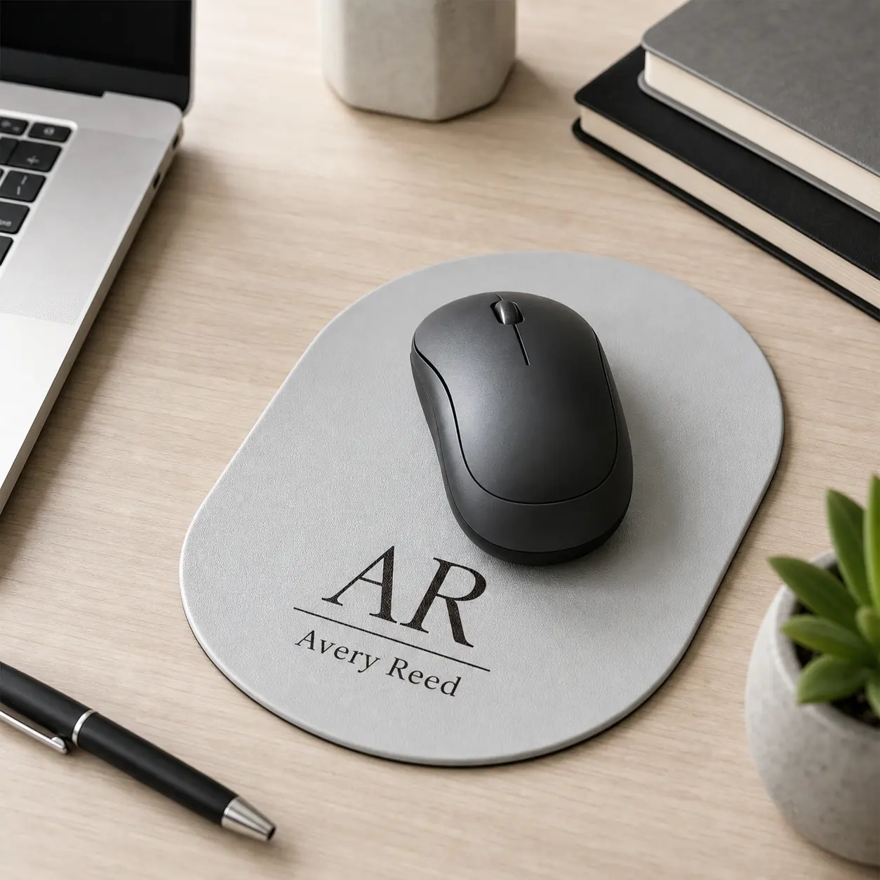 Personalized PU Leather Mouse Pad – Custom Name or Logo