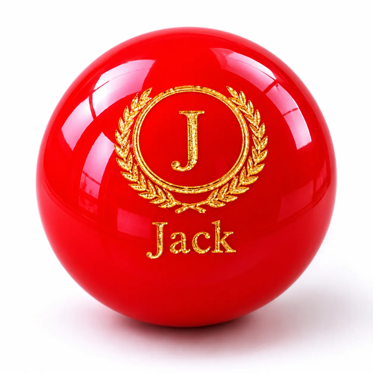 Personalized Red Gold Billiard Ball