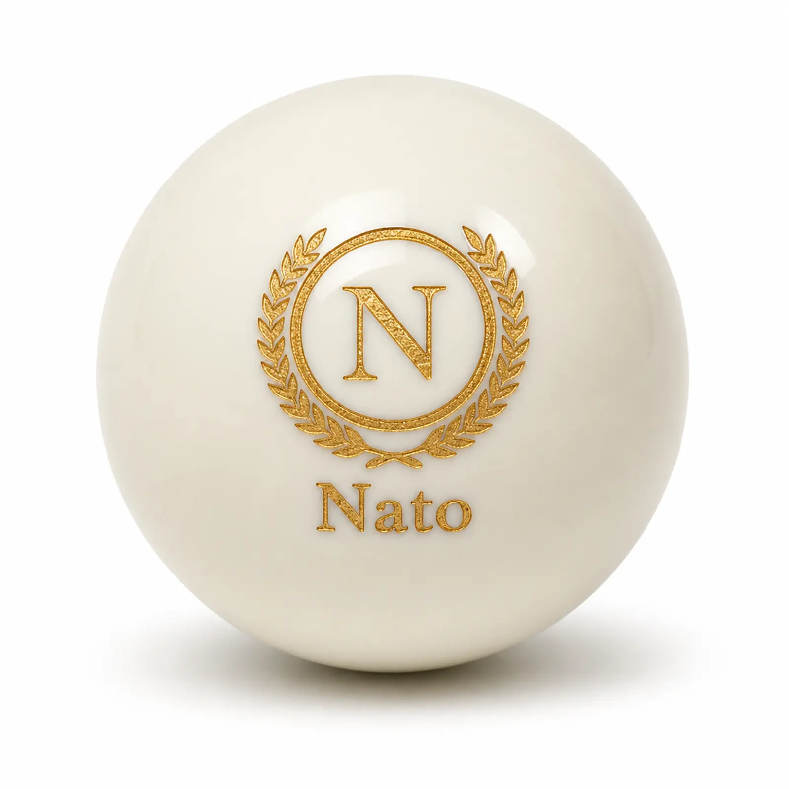 Personalized White Gold Billiard Ball