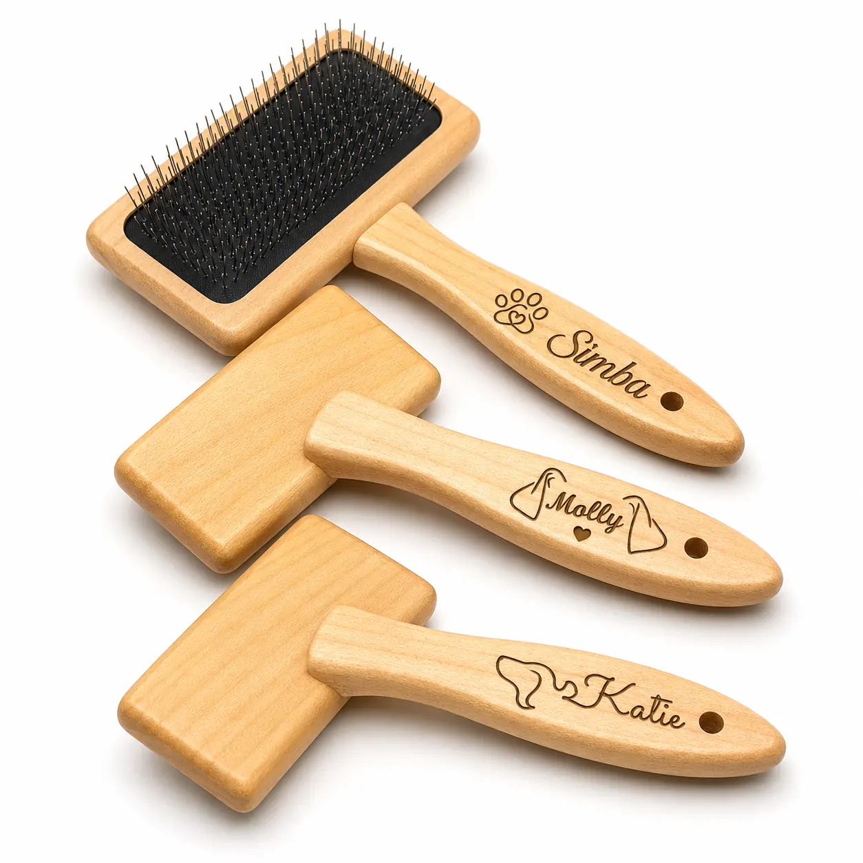 Personalized Wooden Pet Grooming Brush